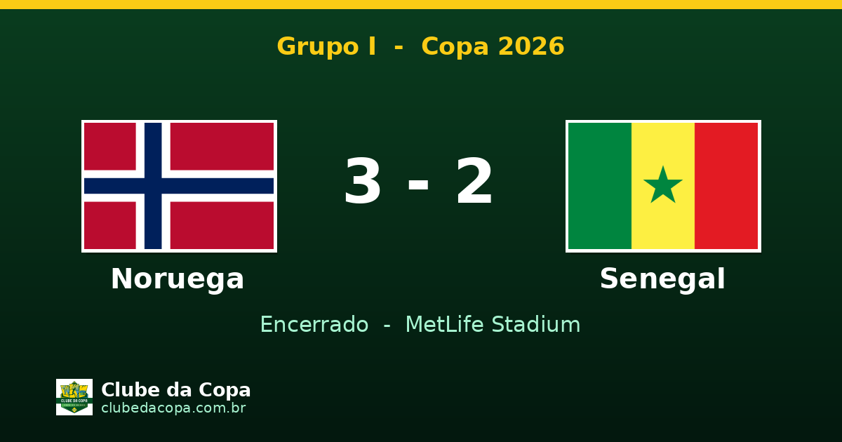 Noruega vence Senegal por 3 a 2 com show de Haaland na Copa 2026